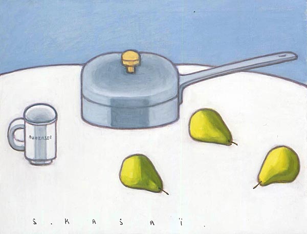 笠井誠一 ボトルとミルク缶のある卓上静物 希少な油絵 アート作品｜絵画